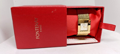French Made FONTENAY Damen vergoldete Square Face Dress Watch-sehr guter Zustand/funktioniert