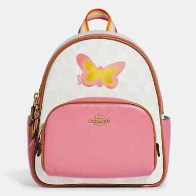 Coach Mini Court Backpack Signature Butterfly +Wristlet +  display picture 1