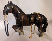 Vintage Hard plastic CLYDESDALE HORSE 2 w/ Accessories 3166 MADE IN HONG KONG