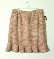 NWT INC International Concepts Women's 14 Pink Flare Undulated Skirt