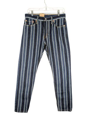 Levis Jeans Mens 30x30 512 Slim Taper Blue & White Striped Denim NWT
