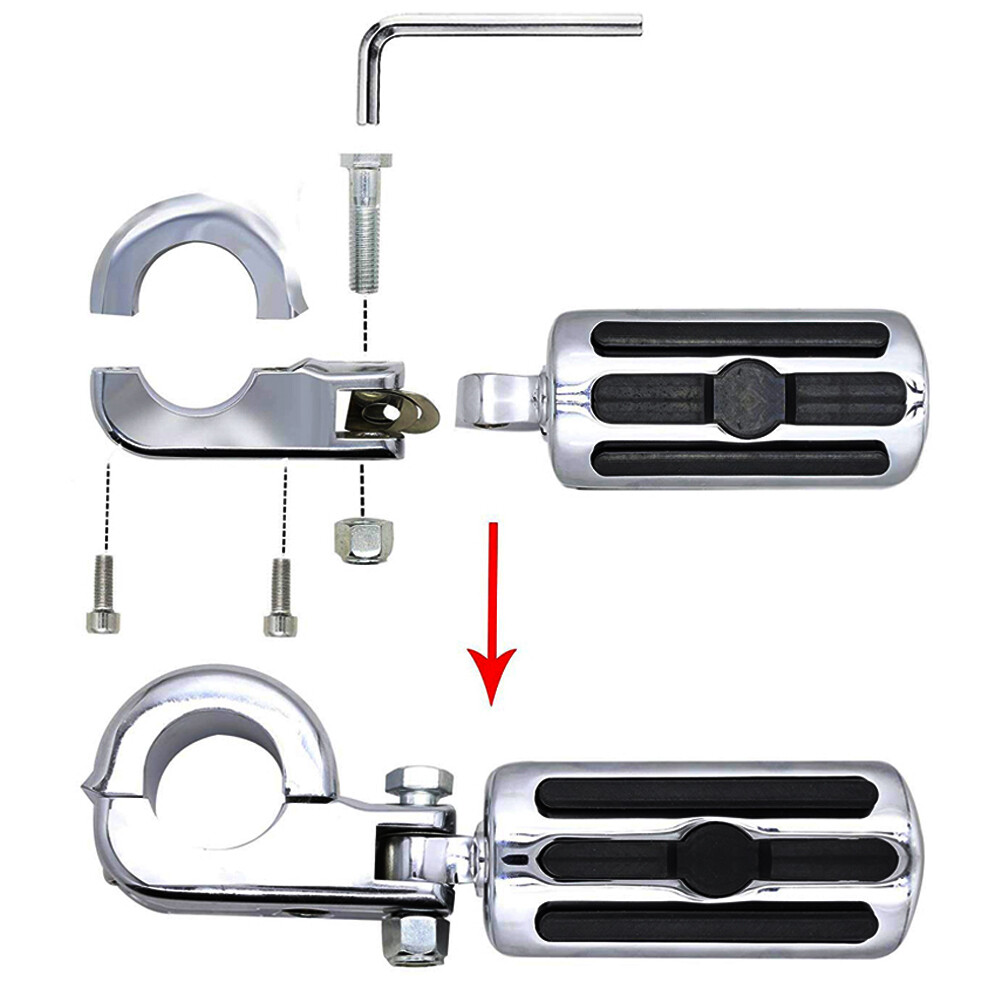 1.25" Motorcycle Highway Foot Pegs Footrest For Harley Touring Road King Glide