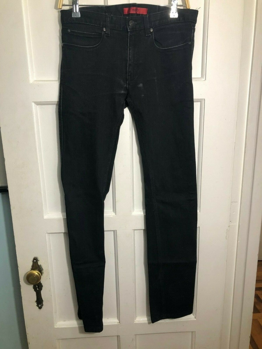 Mens Hugo Boss Red Label Slim Skinny Black Jeans Pant W29 L34 Need 