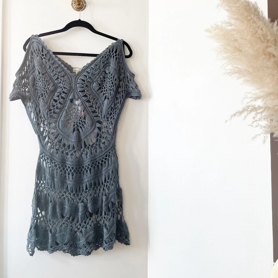 • New • PilyQ Crochet Tunic Swim Cover-Up • M/L - Free Shipping - Image 3 of 4