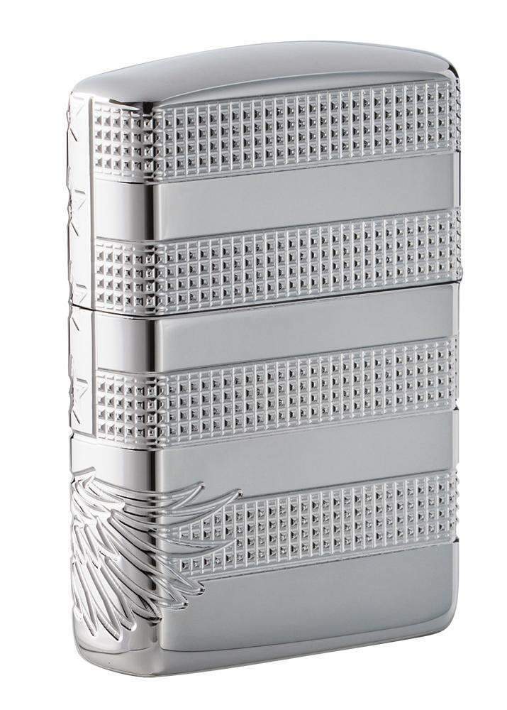 Zippo 49027, "American Flag-Eagle" Armor High Polish Chrome Lighter, Deep Carved