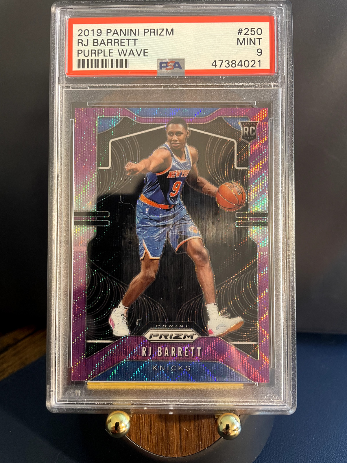 2019 Panini Prizm RJ Barrett New York Knicks #250 PSA 9 MINT Rookie Purple Wave