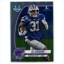 2024 Bowman Chrome University Football DJ Giddens 1st #33 Kansas State