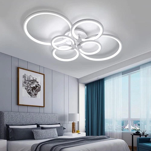 LED CEILING LAMP 6 RINGS CIRCLES 51 WATT WHITE LIGHT 6500K MODERN