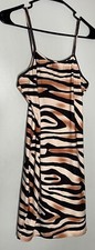 Bodycon Animal Print Dress Womens Small Stretch Spaghetti Straps Shein