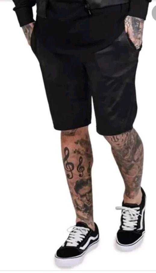 Siksilk Men's Black Poly Tricot Gym Shorts Size Small RRP £45 BNWT