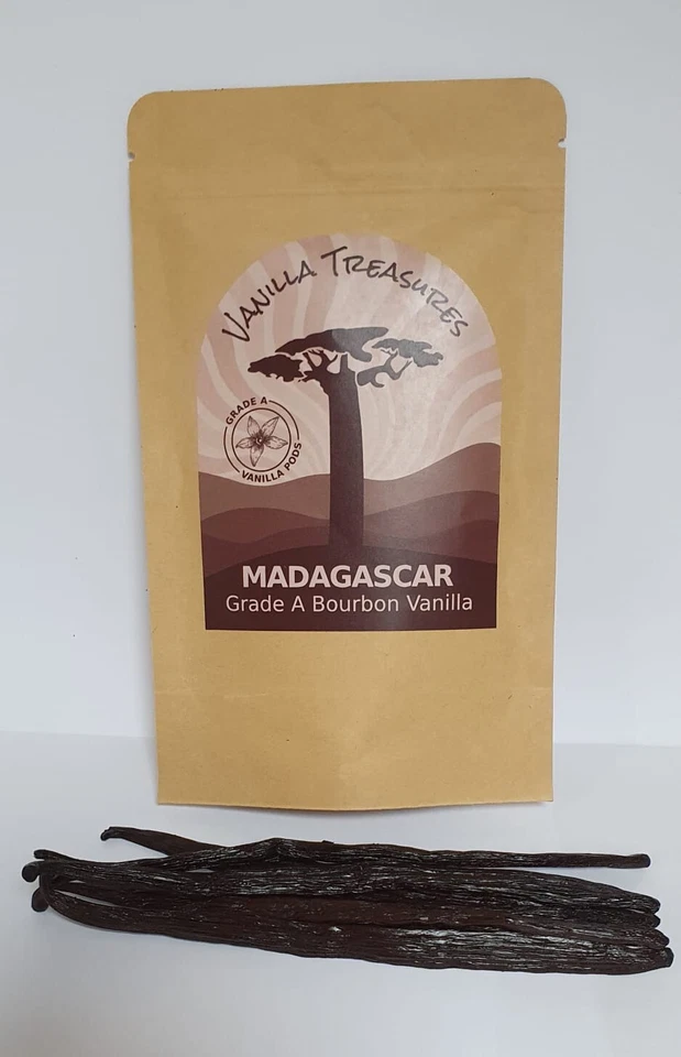 6 Madagascan GRADE A Bourbon Organic vanilla pods. ORGANIC WHOLE FOODS - Image 3 of 4
