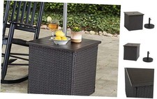 Sunjoy A210000602 Vanessa Combination Umbrella Stand Side Table Brown For Sale Online Ebay