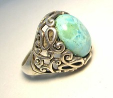 Thai 925 Sterling Silver Turquoise Ring 9.4 grams size 9