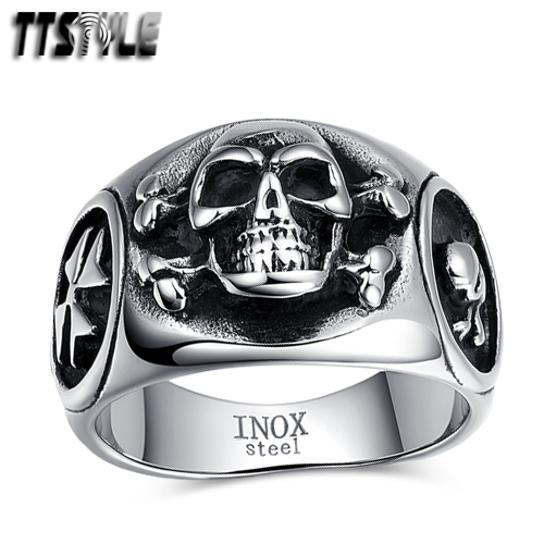 TTstyle 316L Black Stainless Steel Wolf Ring – Claw Design, Nickel-Free (Sizes 7-15)