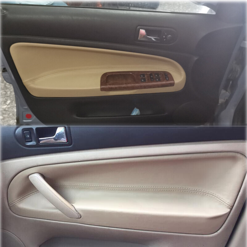 2Pcs Black Leather Front Door Armrest Panel Lid Cover for VW Passat B5 1998-2005