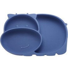 Two Suction Plate for Baby Boy Divided Toddler Plate 100 Food Grade Blue