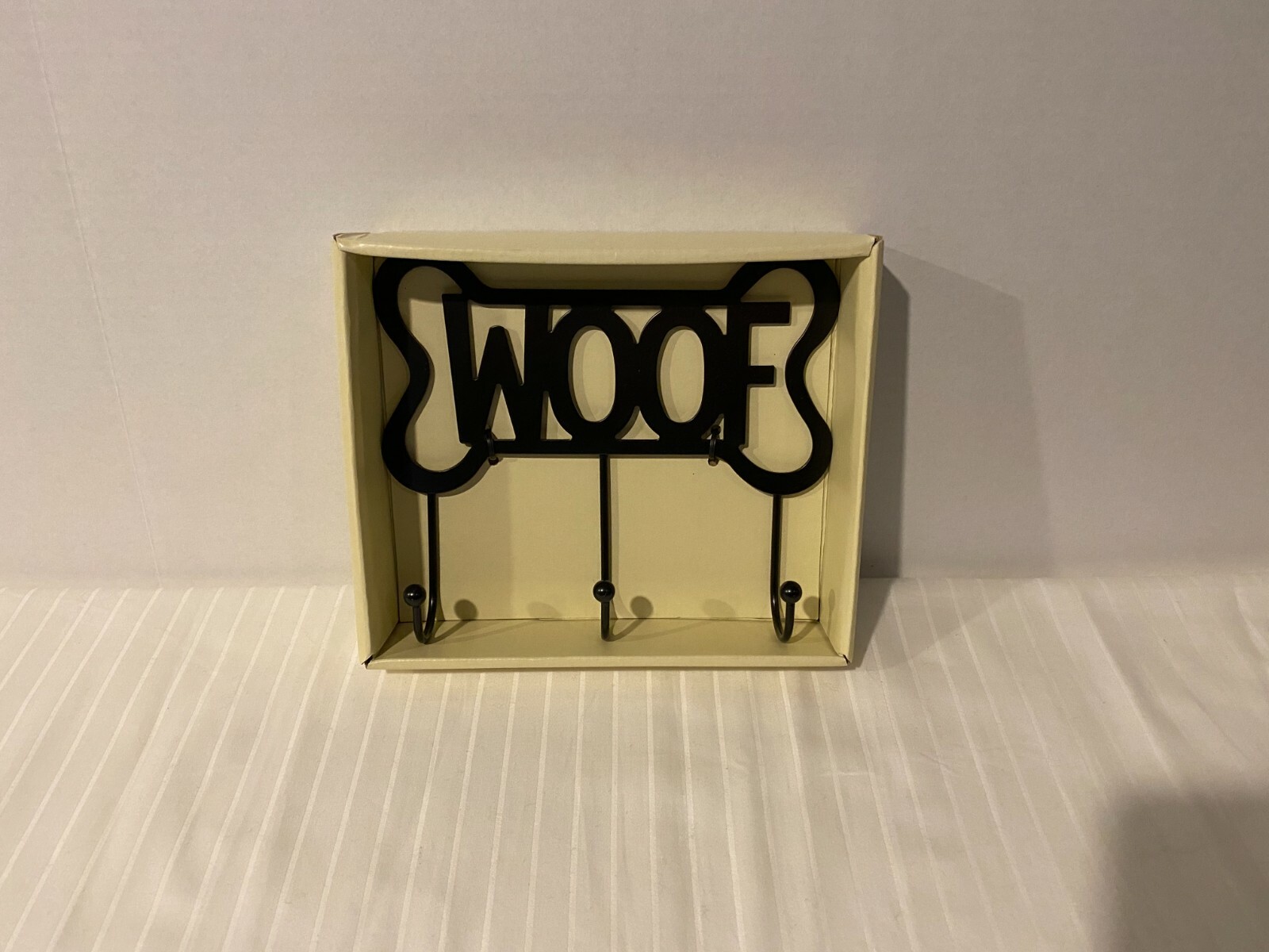Woof Pet Dog Bone Shaped 3 Hook Leash holder Black Wall Rack Metal ...