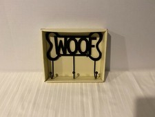 Woof Pet Dog Bone Shaped 3 Hook Leash holder Black Wall Rack Metal-Simple-Sonoma