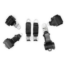 1972-1973 Corvette Dual Retractor Shoulder Seatbelt Kit Pushbutton Classic Black