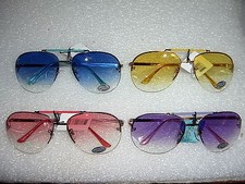 LARGE AVIATOR GRADIENT SUNGLASSES WITH BROWBAR FASHION COLORS