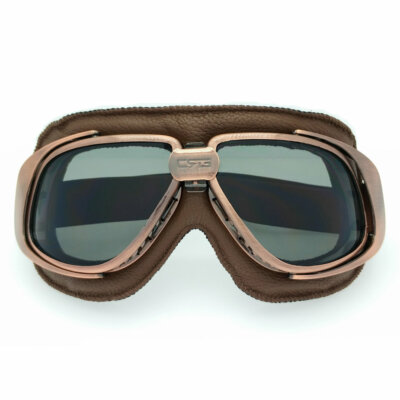 Brille Retro Vintage Pilot Motorrad Cruiser Scooter Brille Leder