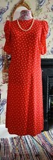 Vintage style red & white polka dot midi occasion dress size 8 Papaya 