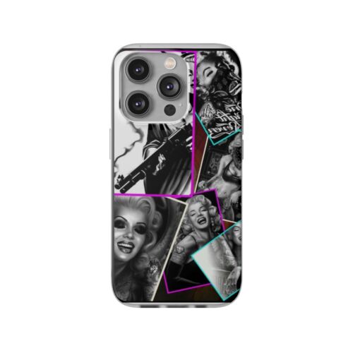 Flexi Cases, Marilyn Monroe Collage iPhone Case, Black and White Phone Cover, - Picture 12 of 49
