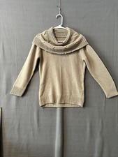 Unbranded Women  s Knitted High Cowl Neck Tops Ladies Loose Casual Knitwear