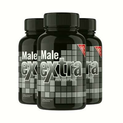 3-Pack Male Extra Supplement, MaleExtra for Men Vitality - 180 Capsules