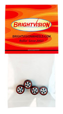 4 Brightvision Redline Wheels 4 Small US Dull Chrome Bearing Style Wheels