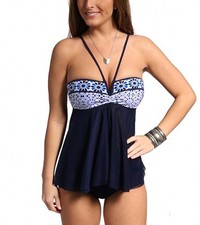 NWT Gottex PROFILE Arabesque Mesh TANKINI Swimskirt BATHING SUIT SET sz - 8