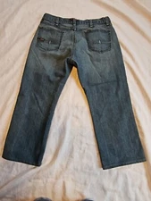 Ariat Jeans Mens Blue Rebar M4 Relaxed Boot Cut Stretch Denim Measured 37x26