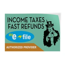 Decal Stickers Income Taxes Fast Refunds Business Vinyl Store Sign Label
