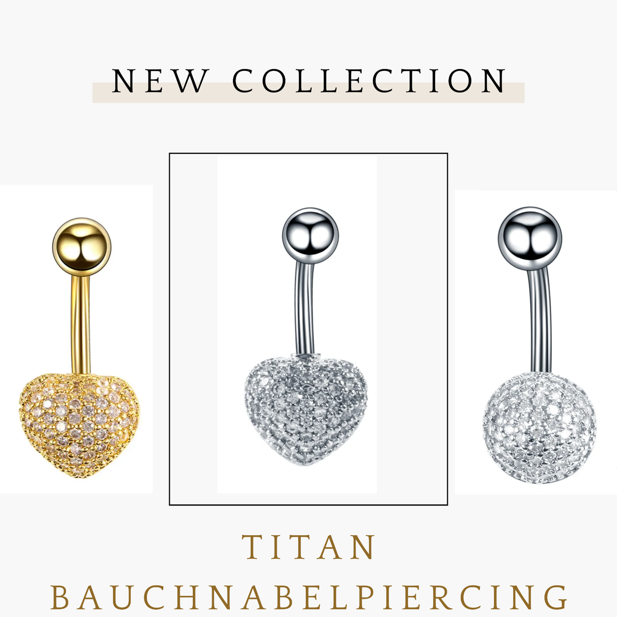 Bauchnabelpiercing Titan Gold - Zirkonia Schmuck Für Modische Accessoires