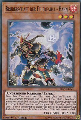 Yu-Gi-Oh! FIGA #025 Bruderschaft Der Feuerfaust Hahn Super Rare