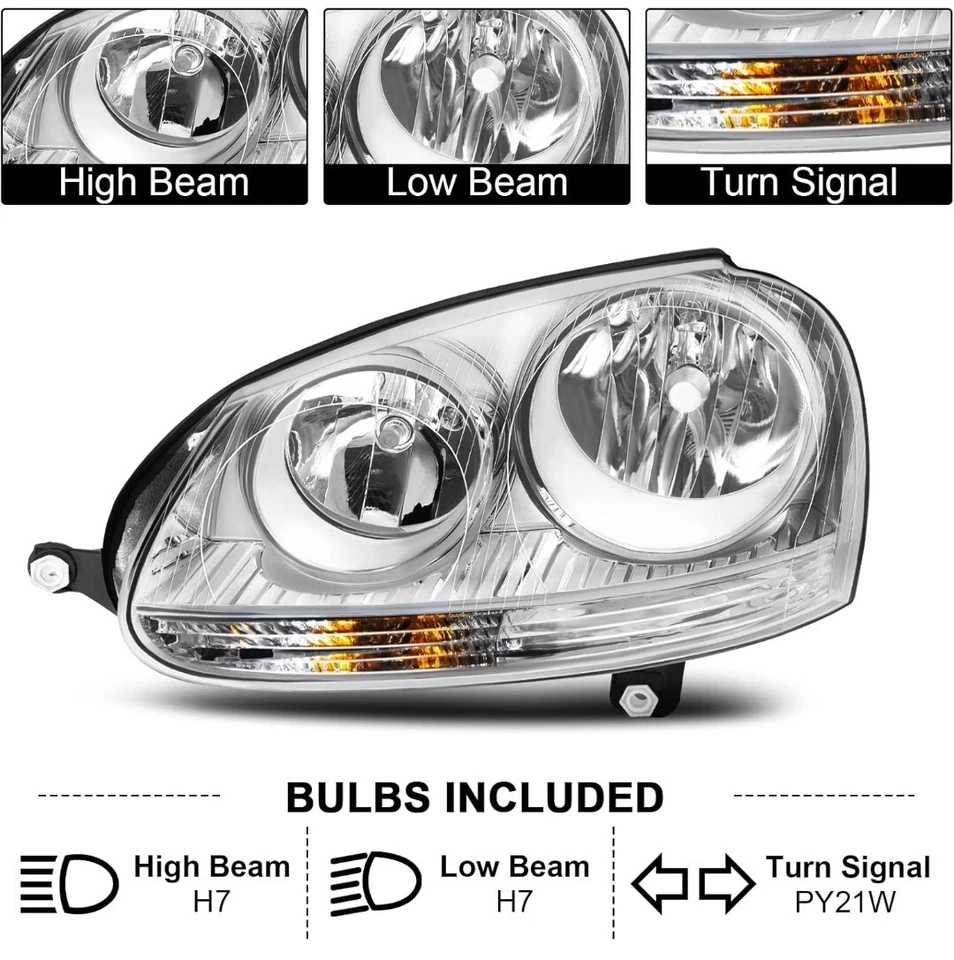 Headlight Assembly Fit for 2005-2010 Volkswagen Jetta/2006-2009 Volkswagen GT Foto 2 de 4