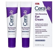 2X CeraVe Skin Renewing Anti-Aging Eye Cream 14.2g Wrinkles Hyaluronic Acid UK