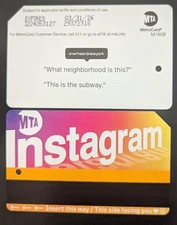 Instagram Metrocard, Version 2- Mint condition