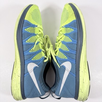 Nike Flyknit Lunar 2 Shoes Green Blue Athletic Sneakers  display picture 3