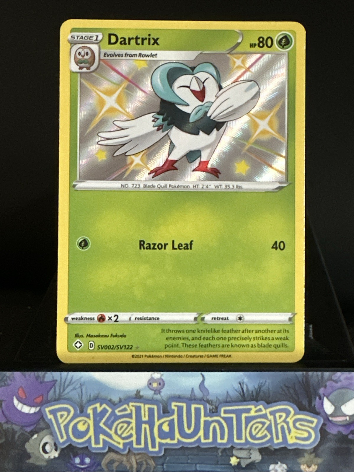 Pokemon Card Dartrix SV002/SV122 Shining Fates Shiny Vault NM