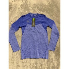 Mizuno 1/4 Zip Pullover Women XS Blue Heathered Moisture Management 440631