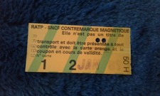 Ticket carte orange transport contremarque métro Paris RATP SNCF janvier 1989