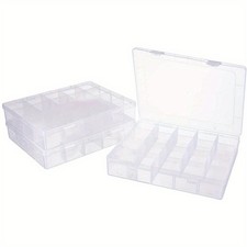 1set 4pcs Plastic Bead Storage Containers 20 Compartments 17.5x22.3x4cm