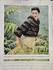 1956 Women's EMBA Lutetia Mink Jacket designed by Maximilian Vintage ad