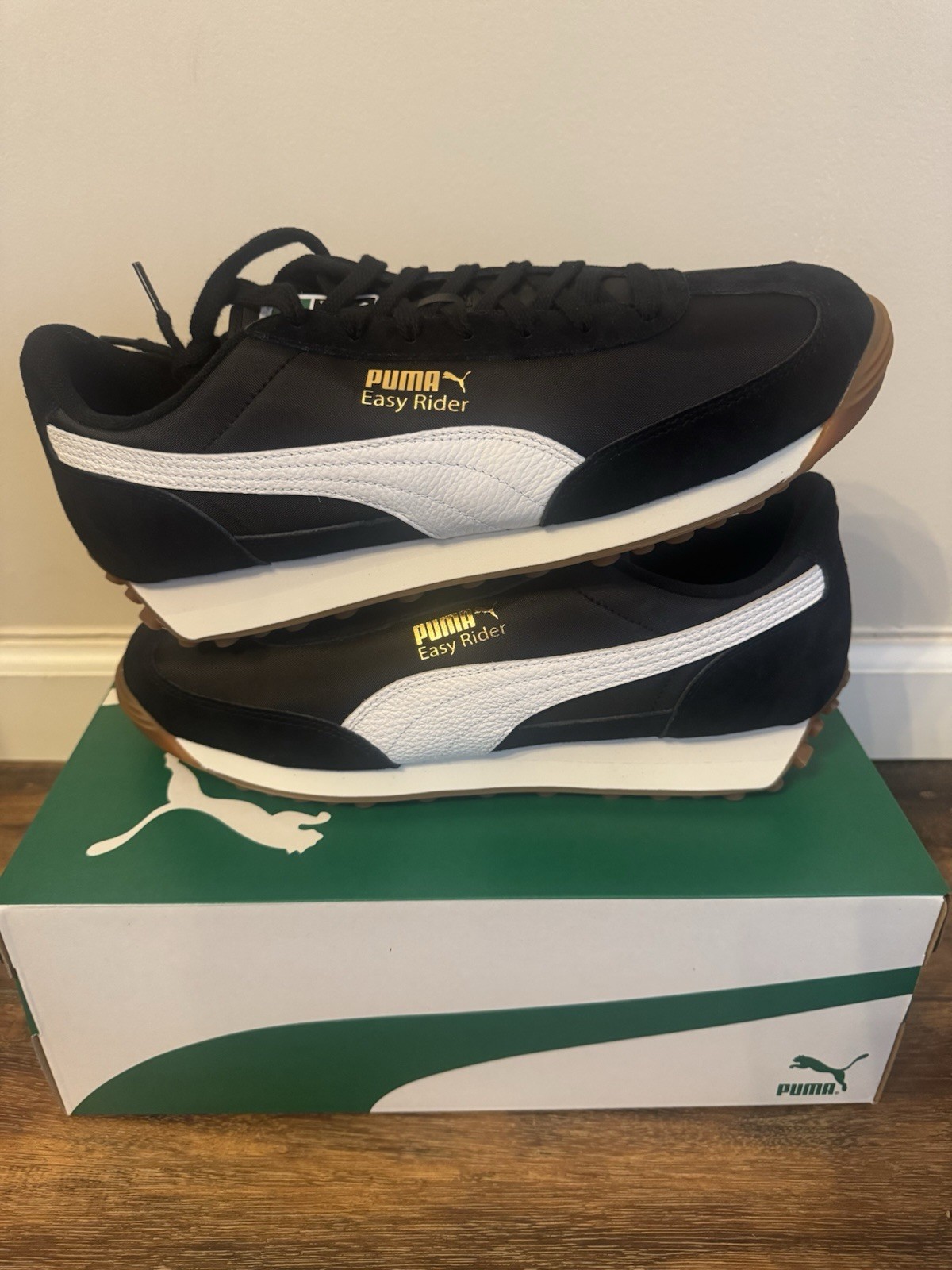 Puma Easy Rider Vintage 39902810 Mens Black Suede Lifestyle Sneakers Shoes