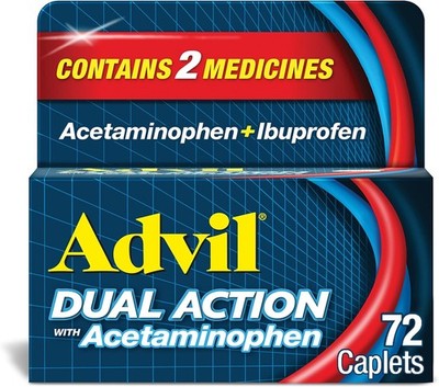 Dual Action Coated Caplets Acetaminophen Ibuprofen 72 Count