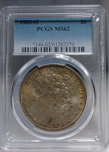 1883-O Morgan Silver Dollar PCGS MS62. Pleasing Toning.  Video SL0160