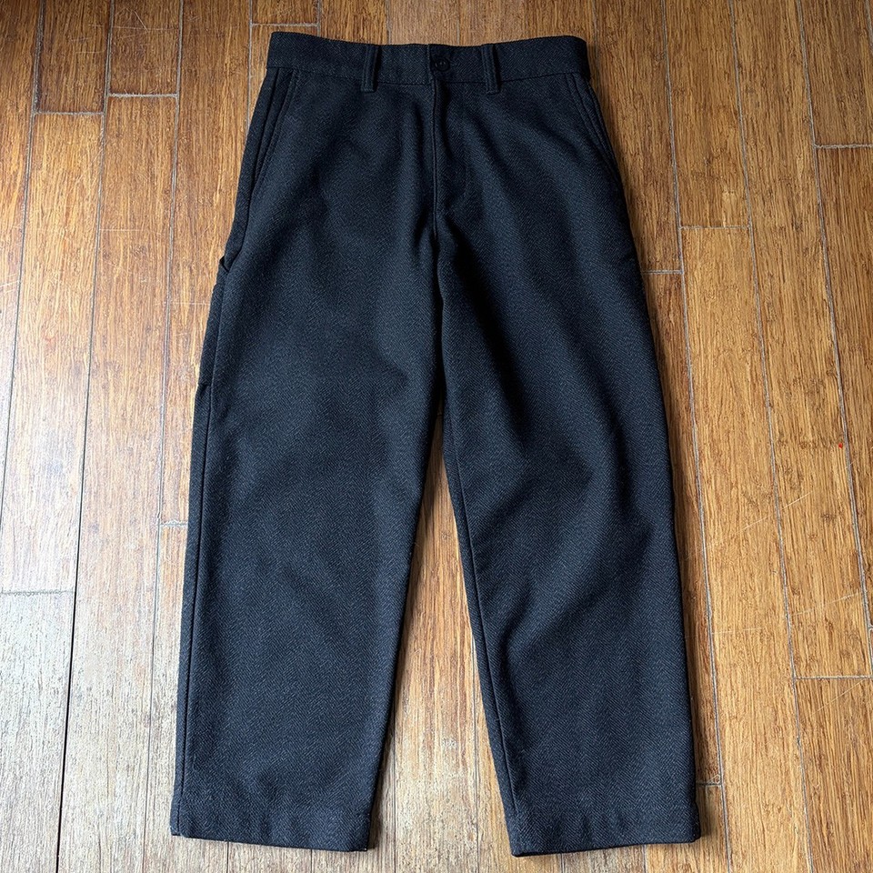 Carhartt WIP Mens Truman Relaxed Wool Pants Small Dark Brown / Black
