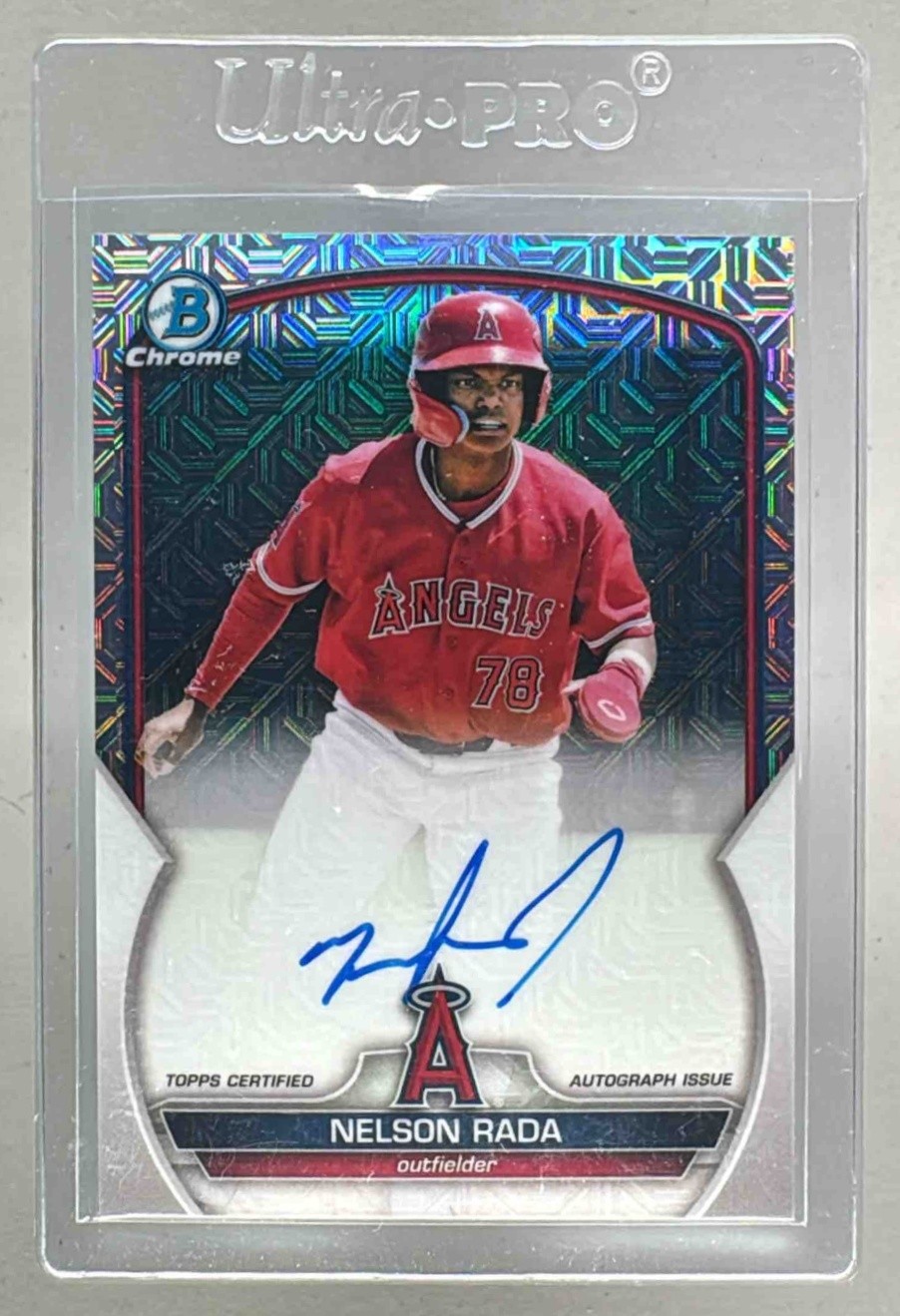 Nelson Rada 2023 Bowman Chrome #BMA-NR Mega Refractor Auto