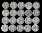 Franklin Half Dollar Roll (20 Coins)  90% Silver (1948-63) Lot A05